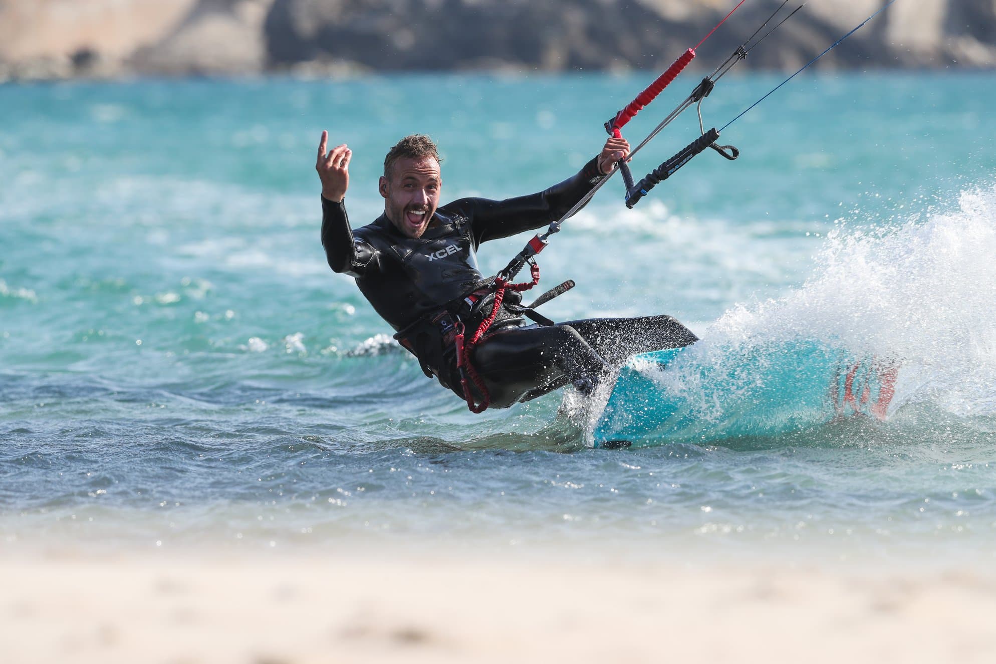 Mike MacDonald stoked after a kite session