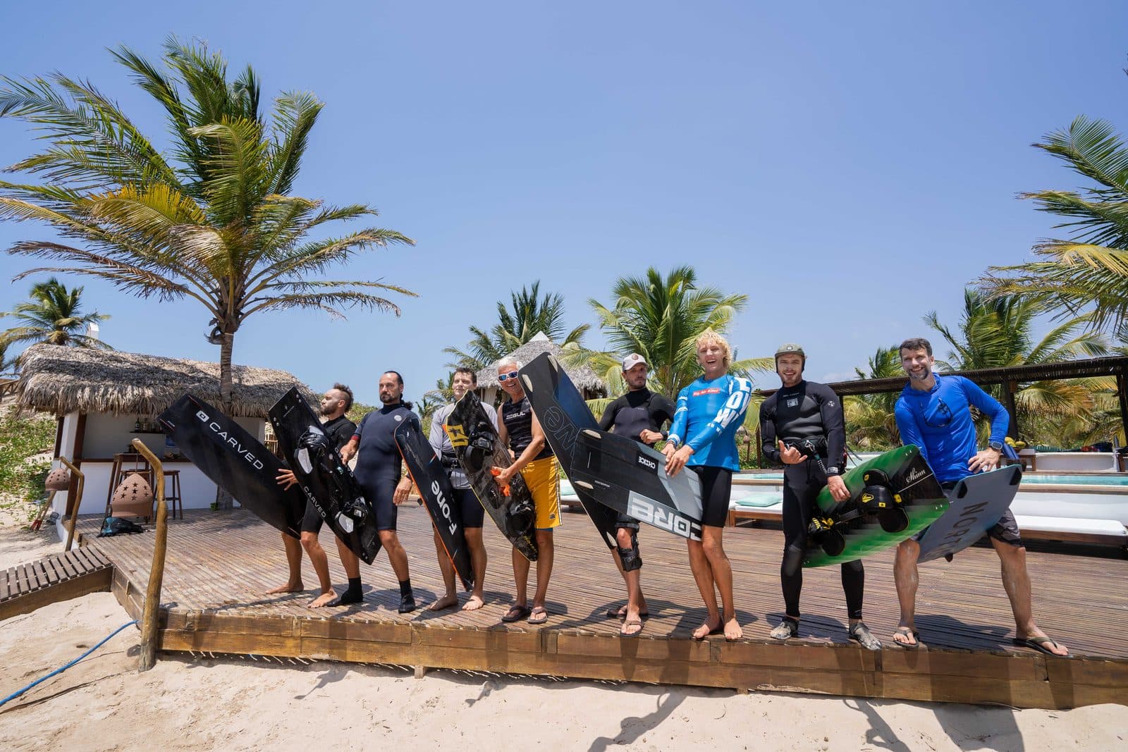 The clinic group lined up with their boards
